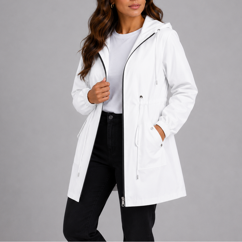 Women's Hooded Longline Utility Jacket for Everyday Wear