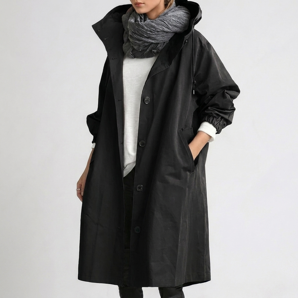 Women's Hooded Coat for Autumn and Outdoor Wear