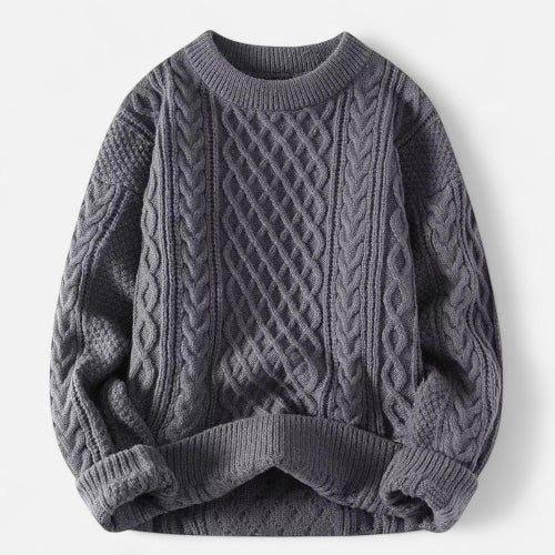 Men's Cable Knit Sweater for Autumn Winter Wear