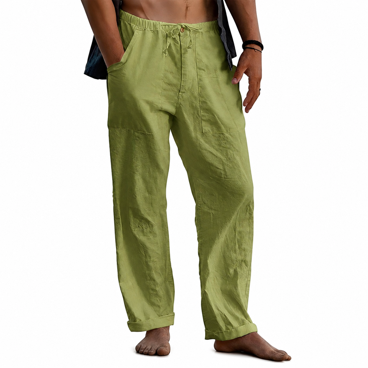 Men's Casual Chino Trousers With Practical Utility Pockets