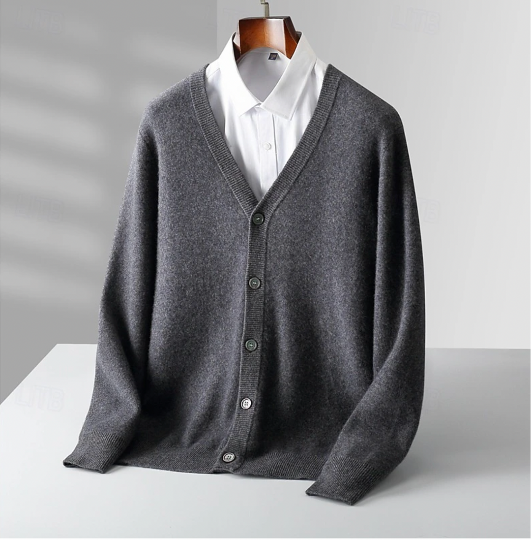 Men's Classic Button Cardigan for Autumn Winter Wear