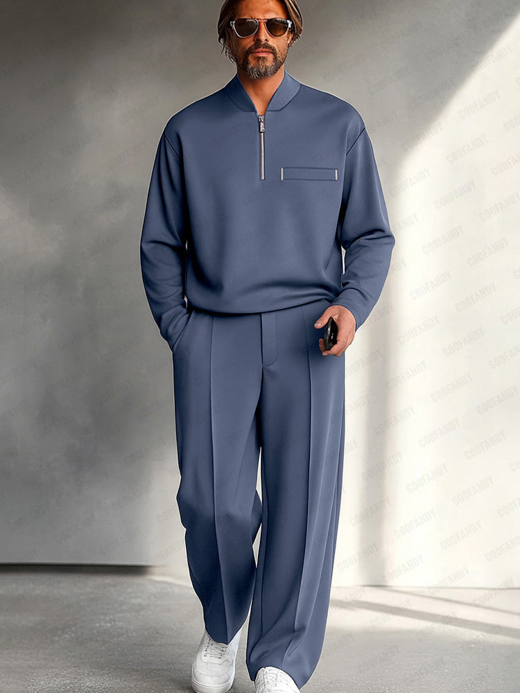 Men's Coordinated Top and Trousers Set for Travel