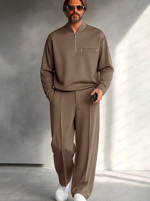 Men's Coordinated Top and Trousers Set for Travel