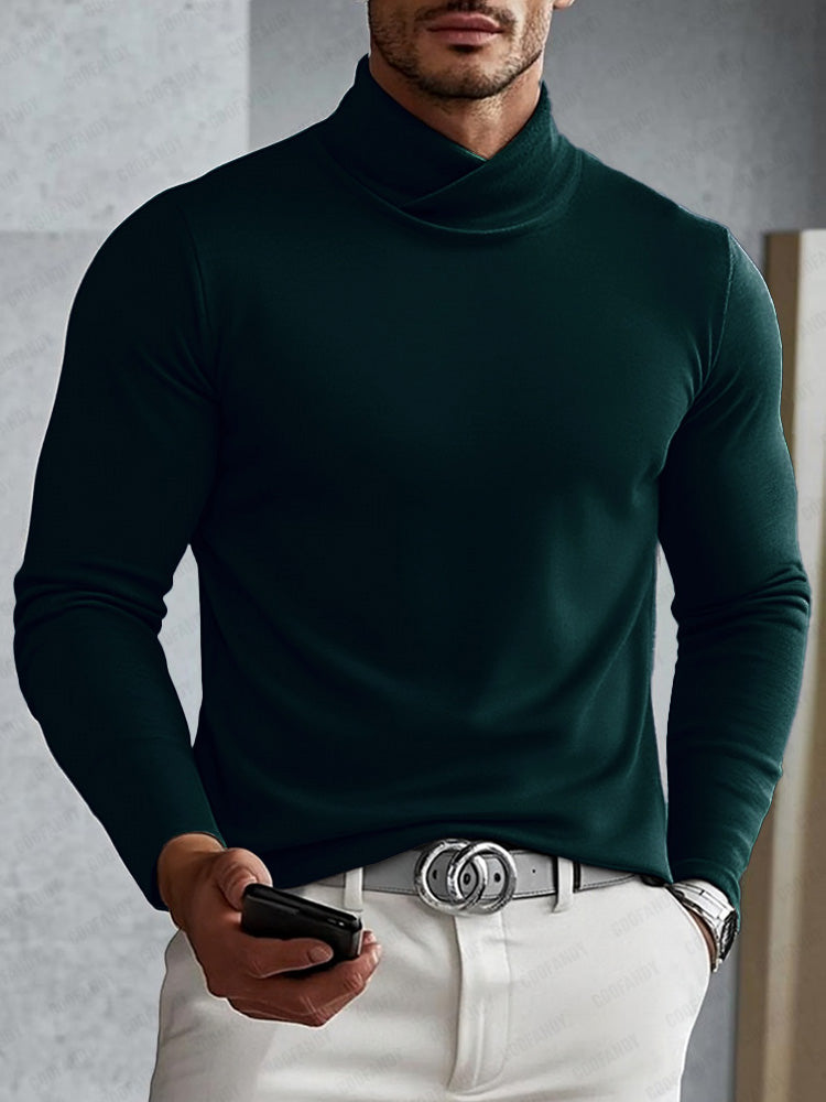 Men's Cowl Neck Sweater for Cooler Days