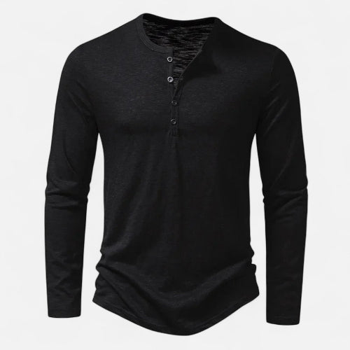 Men's Henley Shirt for Autumn and Winter