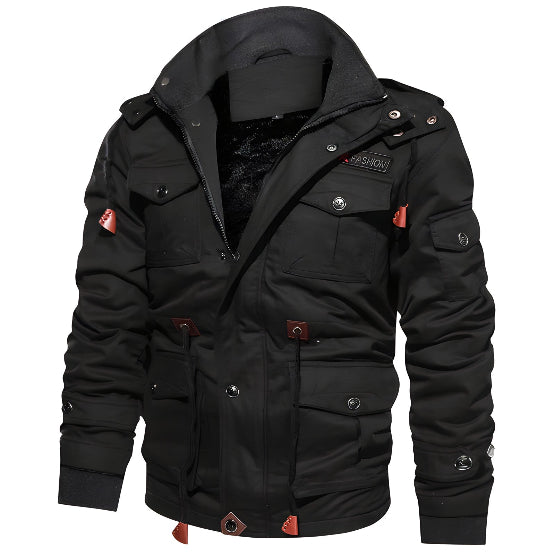Men's Hooded Utility Jacket for Autumn Winter Wear