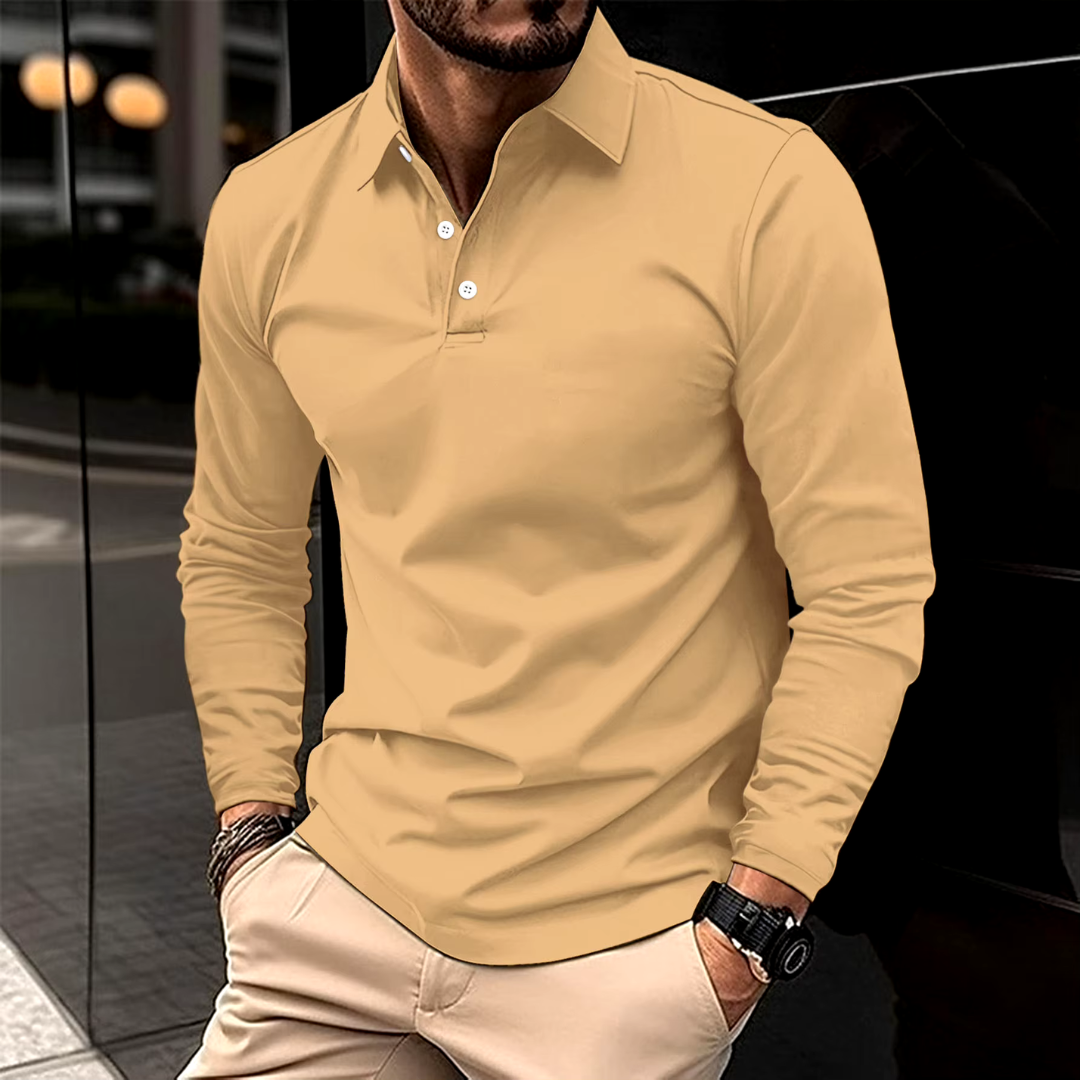 Men's Long Sleeve Polo Shirt for Refined Outings