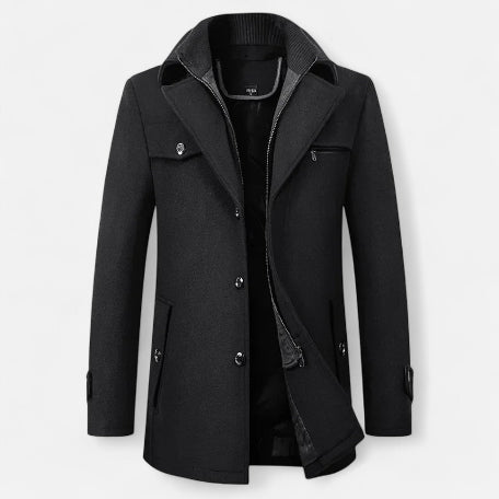 Men's Structured Coat for Autumn Winter Wear