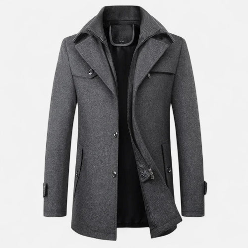 Men's Structured Coat for Autumn Winter Wear