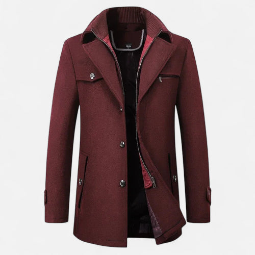 Men's Structured Coat for Autumn Winter Wear