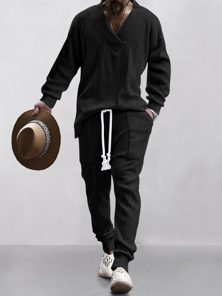 Men's Sweater and Trousers Set for Cooler Days
