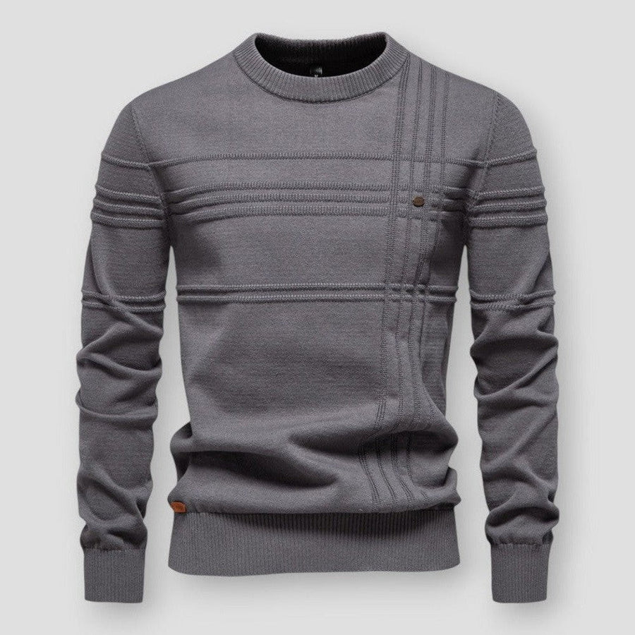 Men's Textured Crew Neck Knit Sweater Everyday Wear