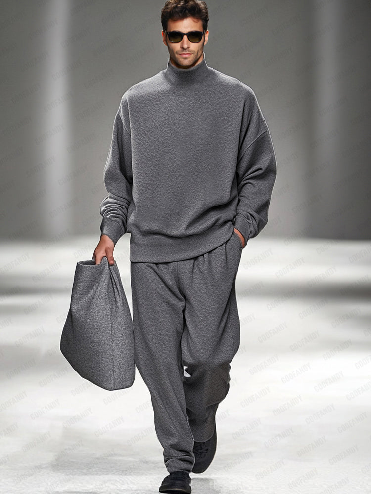 Men's Turtleneck Sweater And Trousers Set