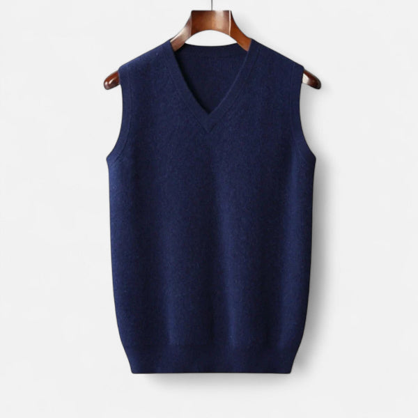 Men's V-Neck Sweater Vest for Autumn Wear
