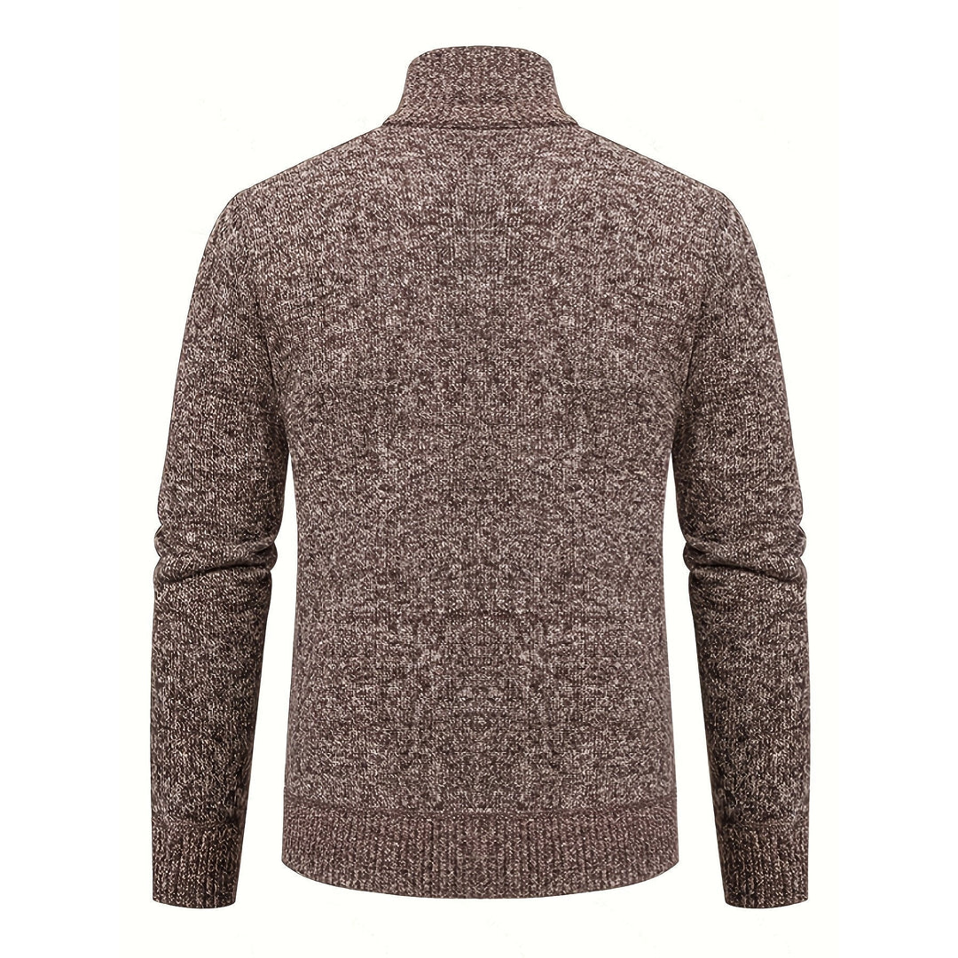Men's brown cardigan – back view