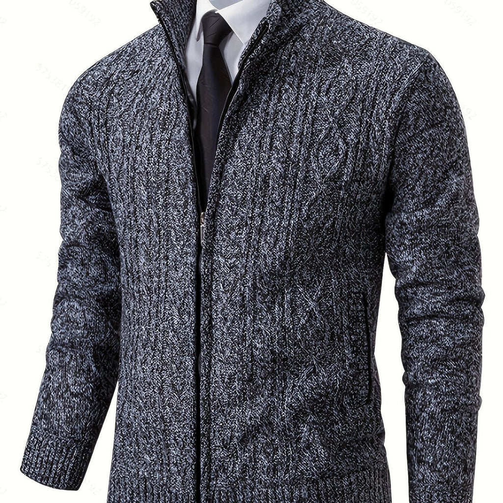 Men's dark grey cardigan – front view