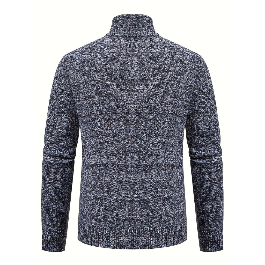 Men's dark grey cardigan – back view
