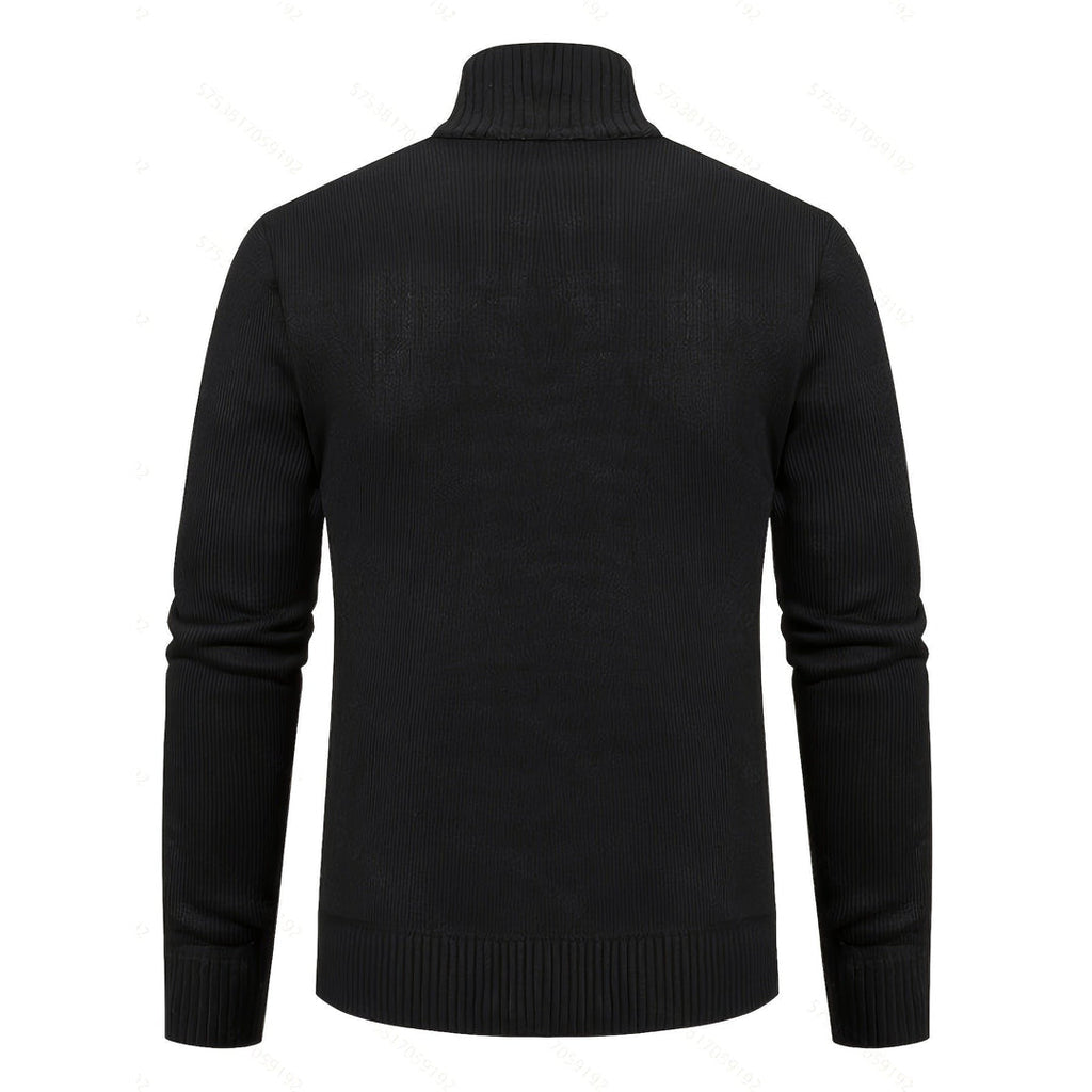 Men's black cardigan – back view