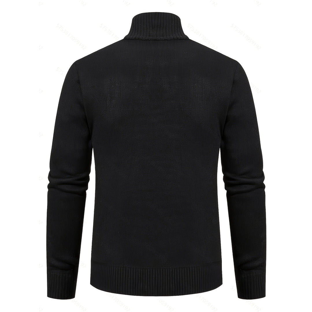 Men's black cardigan – back view