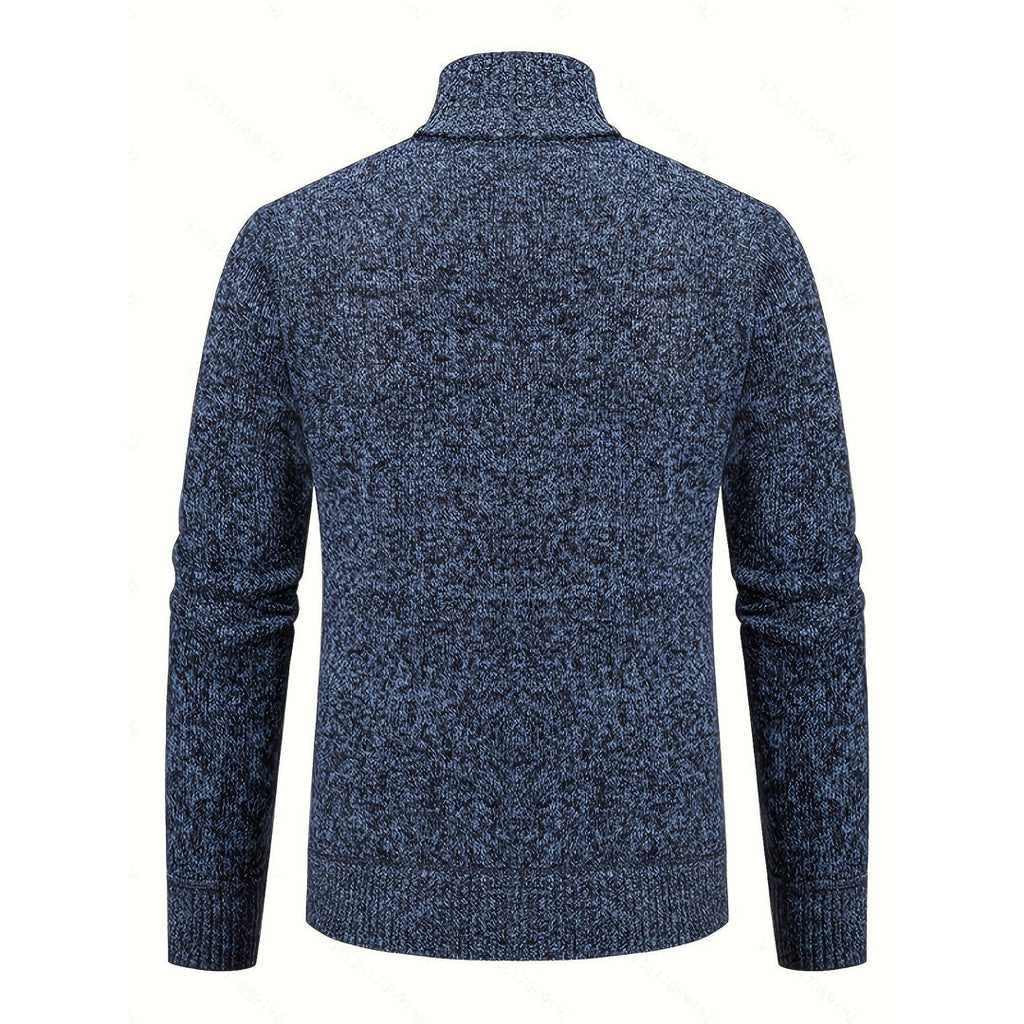 Men's blue cardigan – back view