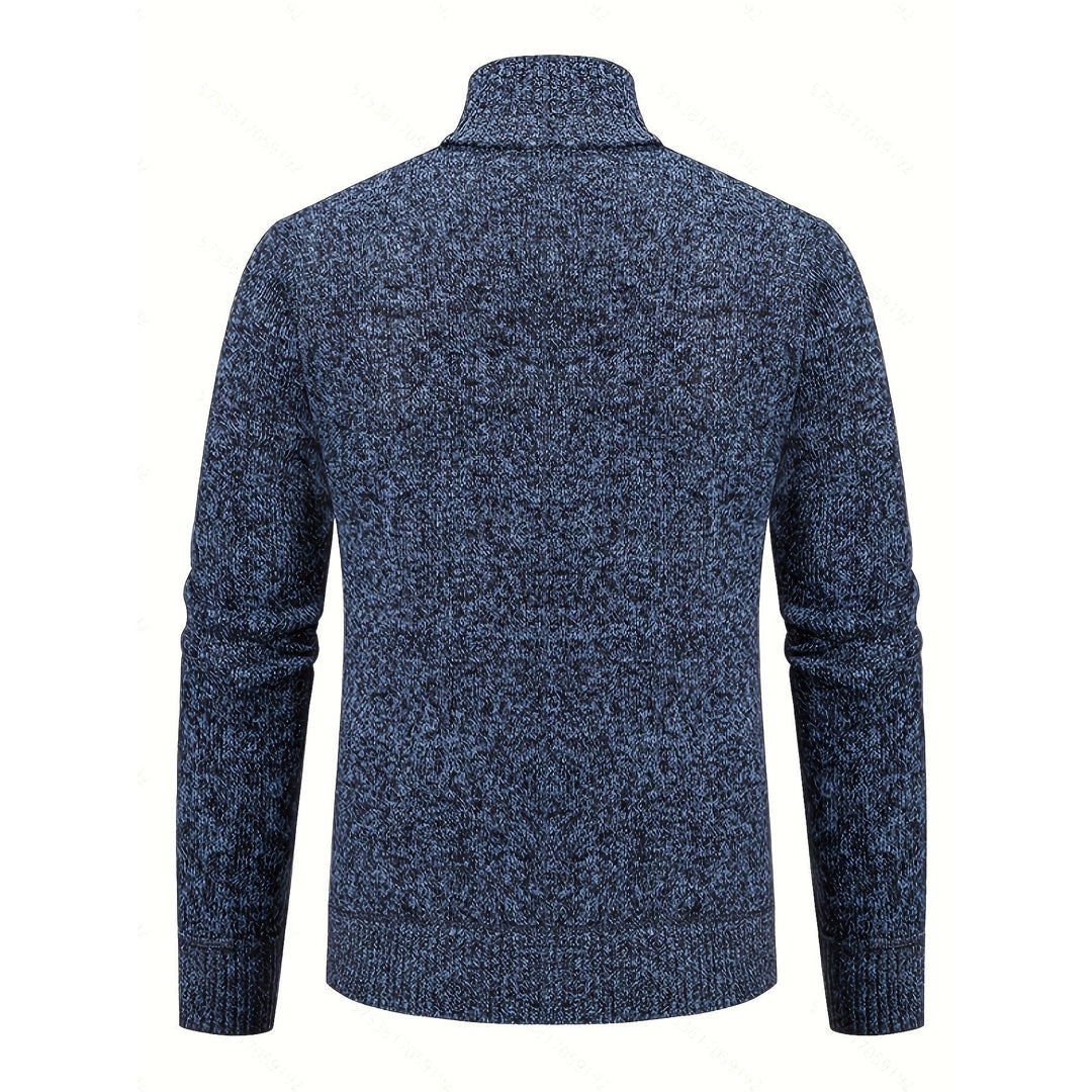 Men's blue cardigan – back view