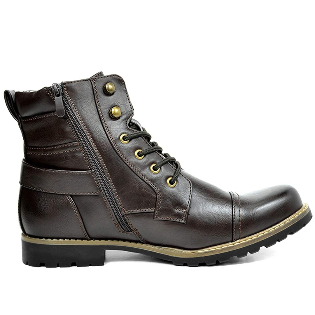 Men's dark brown lace-up boot – side view