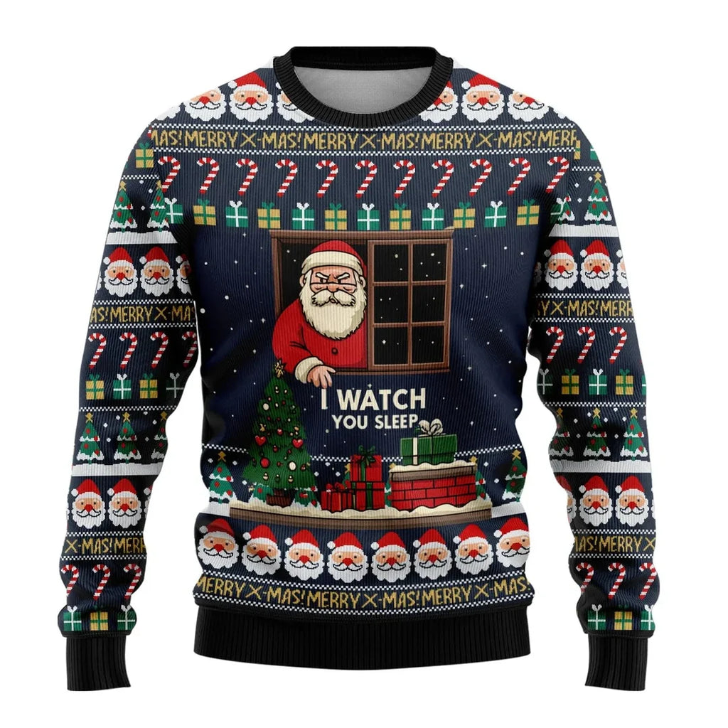 Men's fair isle Christmas sweater with Santa print