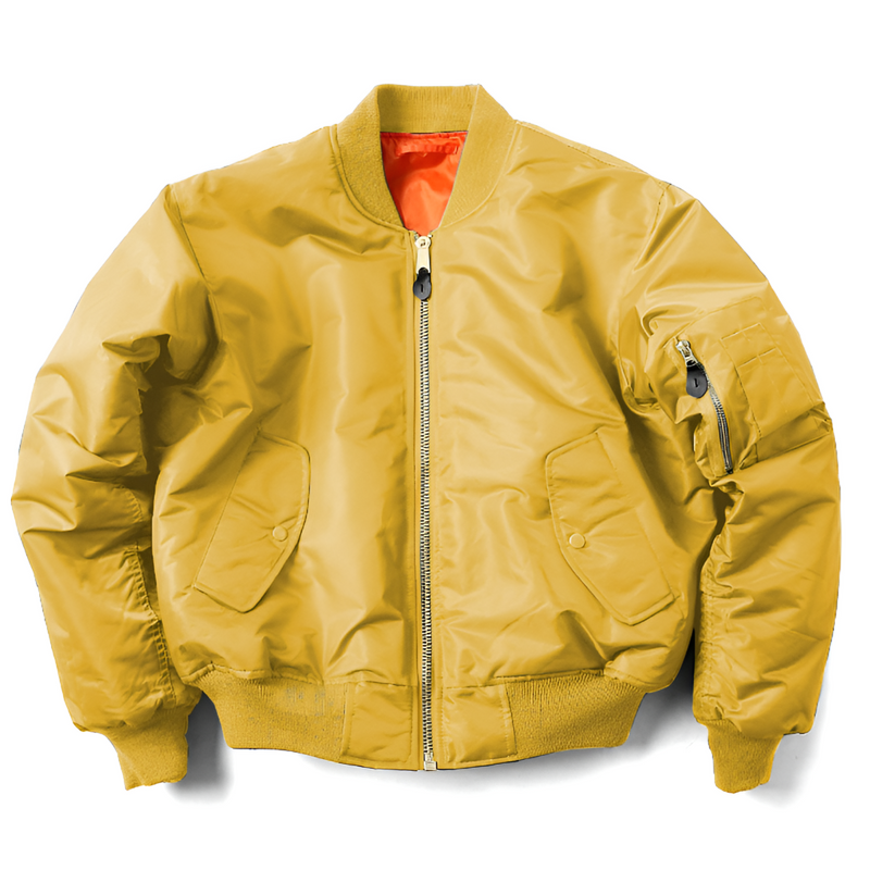 Men's classic bomber jacket in yellow