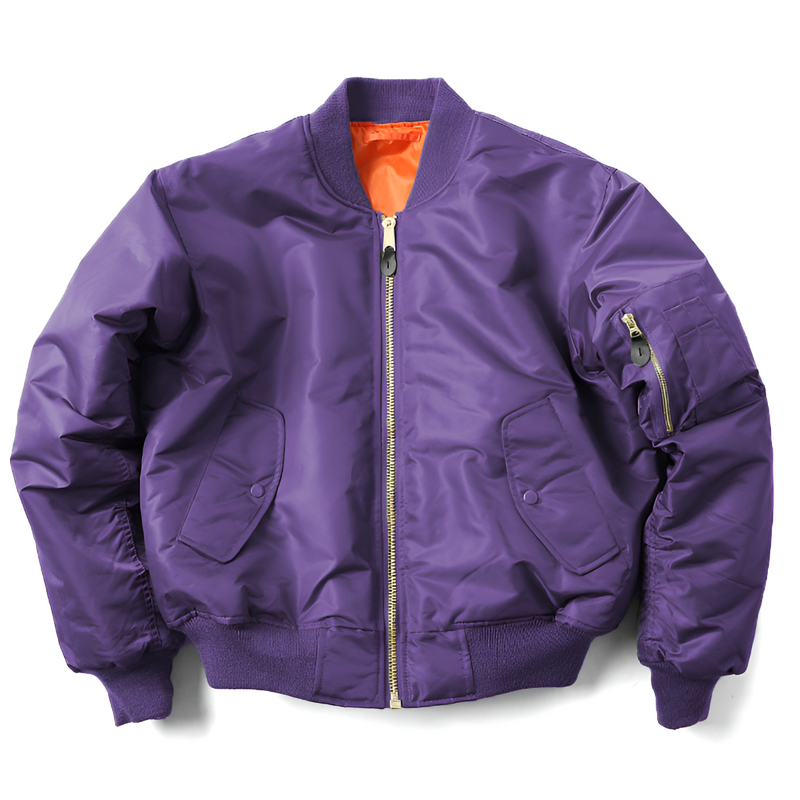 Men's classic bomber jacket in purple