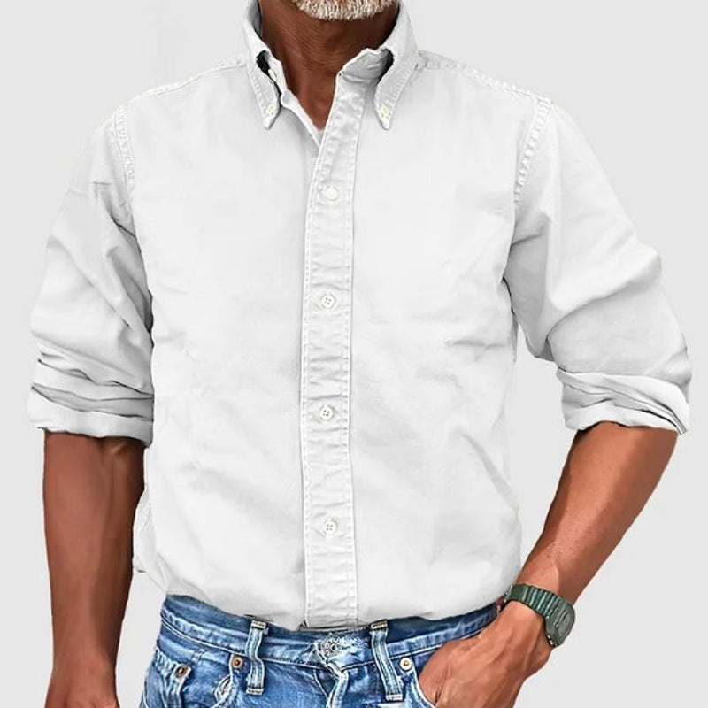 Men's classic button-down shirt in white
