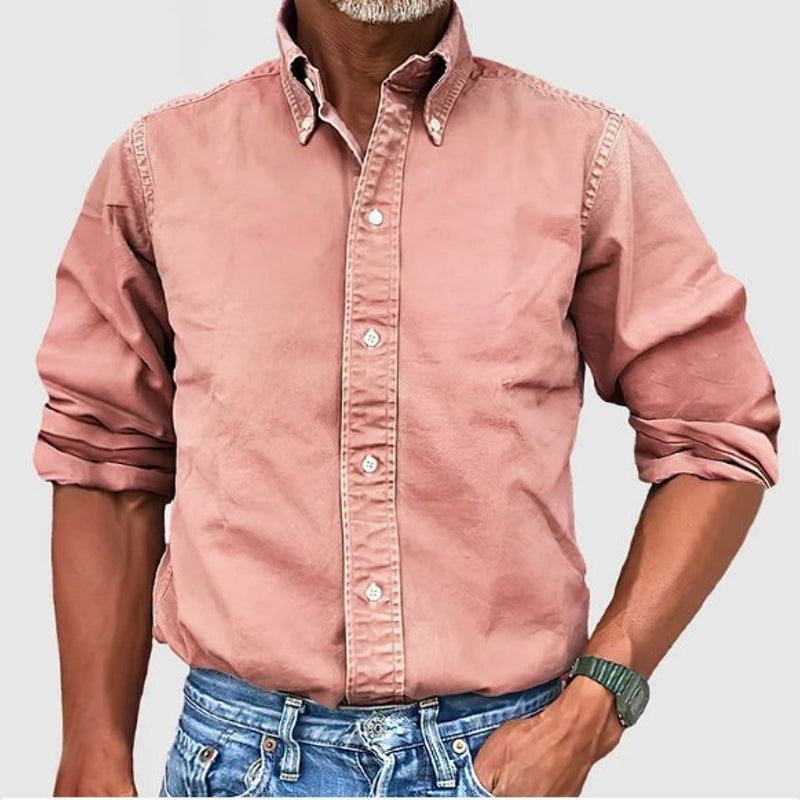 Men's classic button-down shirt in pink