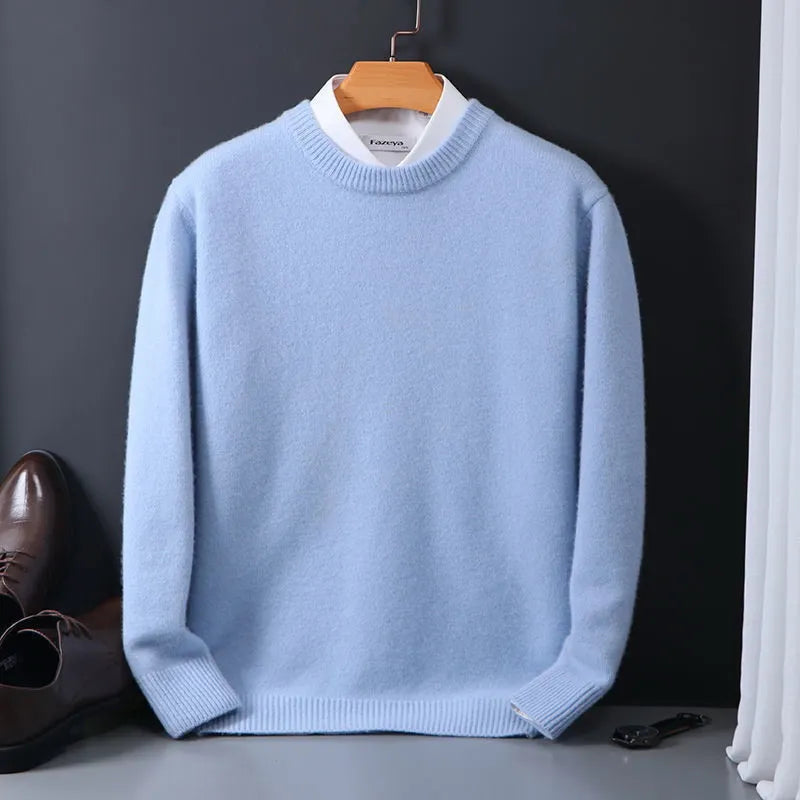 Men's Classic Crew Neck Knit Sweater for Smart Casual Wear