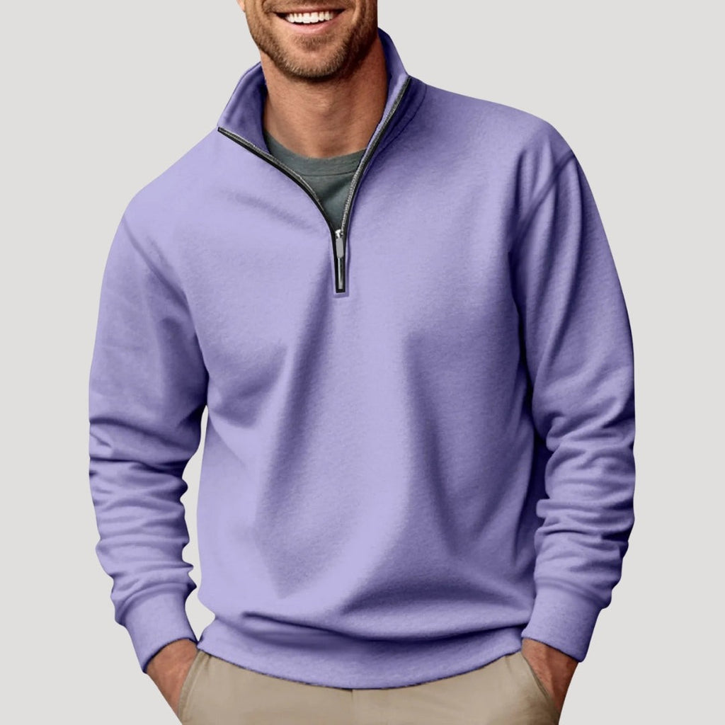 Men's classic quarter-zip pullover in lilac