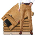 Men's khaki corduroy straight leg trousers