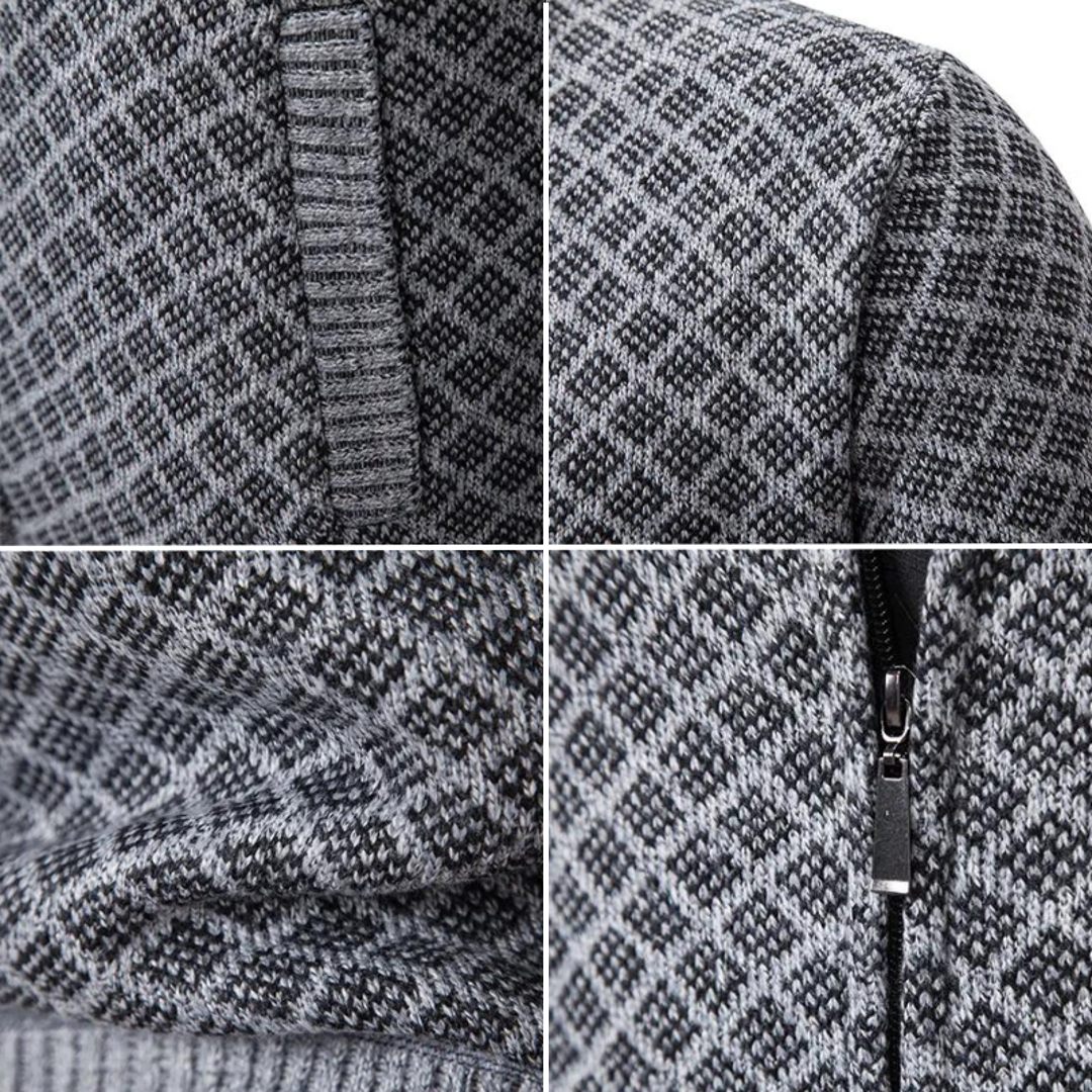 Close-up of the diamond knit pattern