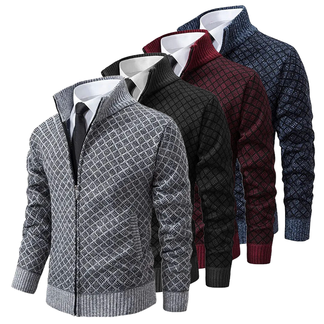 Men's diamond knit cardigans in several colours