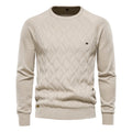 Men's diamond textured knit sweater in khaki