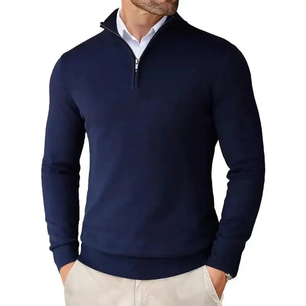 Men's navy half-zip pullover