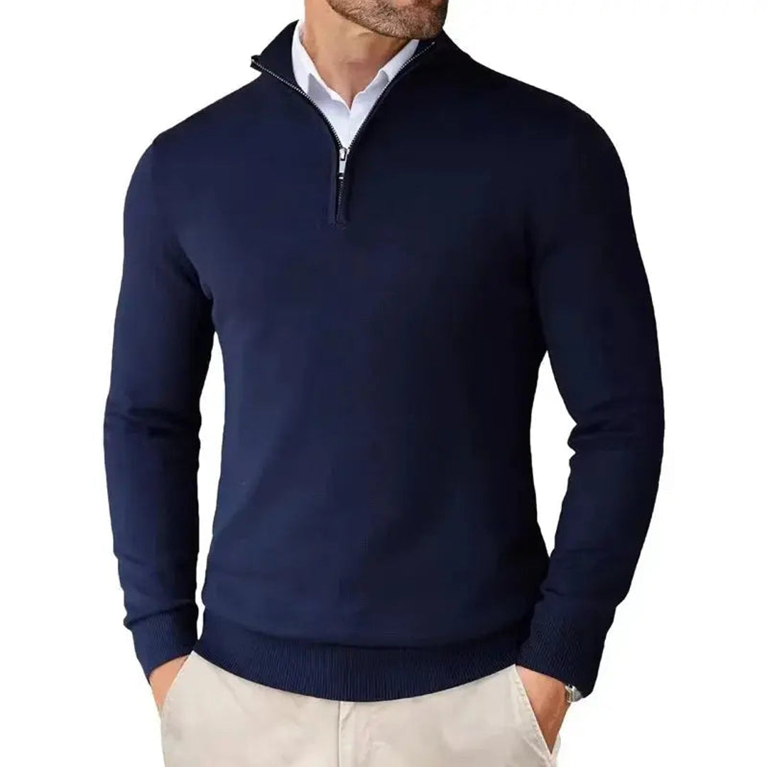 Men's navy half-zip pullover