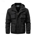 Men's hooded explorer jacket in black