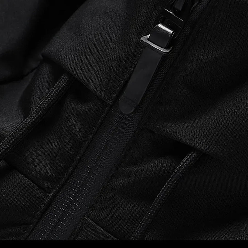 Close-up of the puffer jacket zip