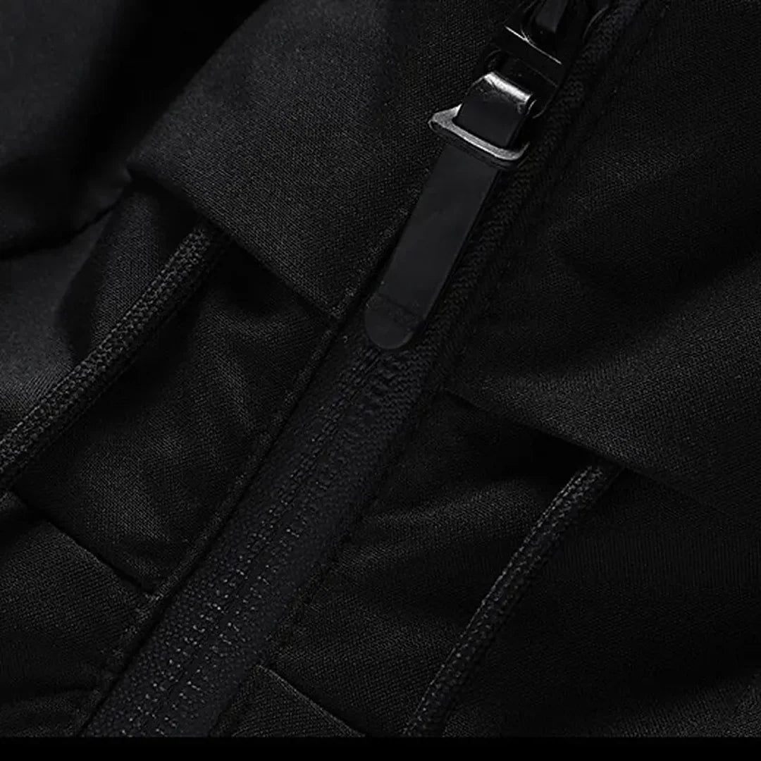 Close-up of the puffer jacket zip