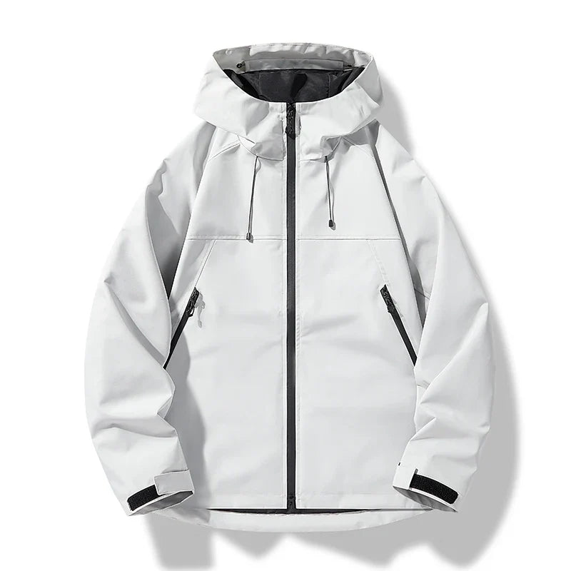 Men's hooded shell jacket in white