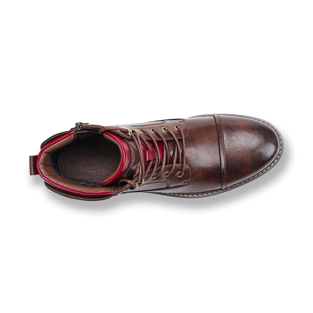 Men's brown lace-up boot – top view