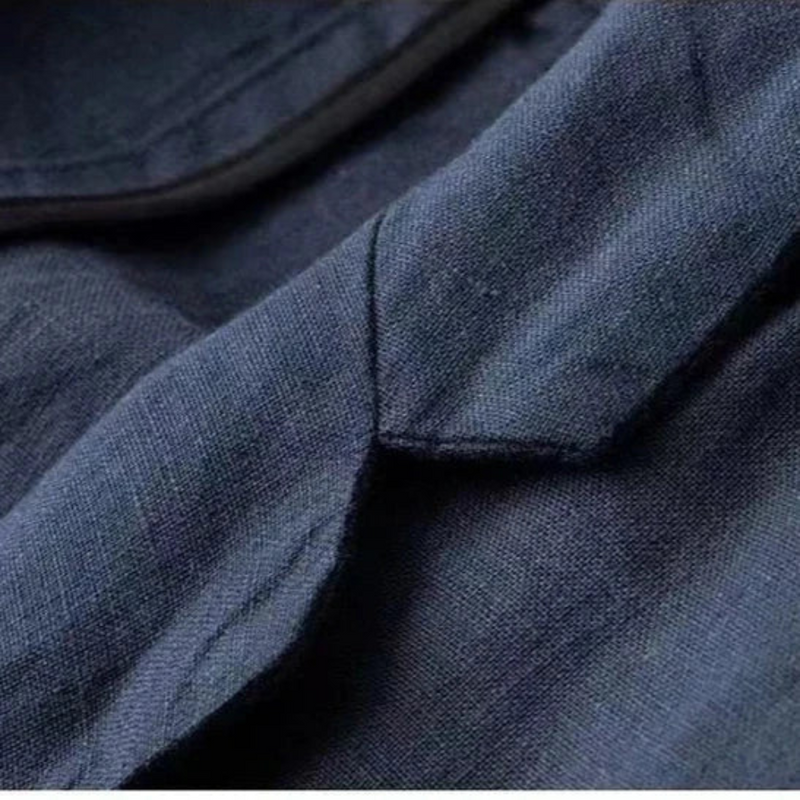 Close-up of the dark blue fabric