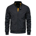 Men's black lightweight stand collar jacket