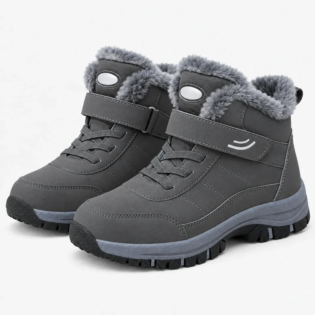Pair of men's grey lined winter ankle boots