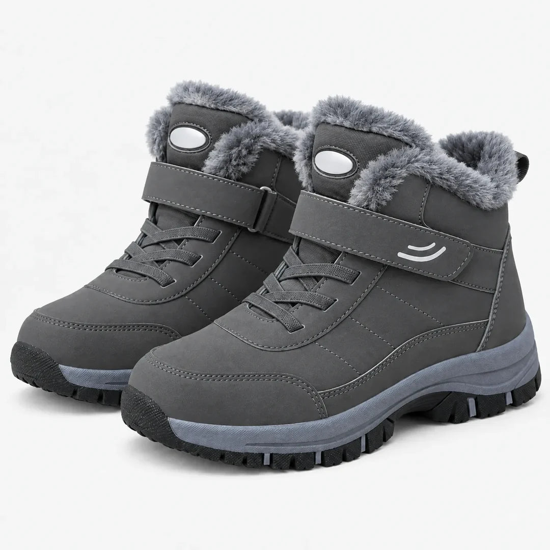 Pair of men's grey lined winter ankle boots