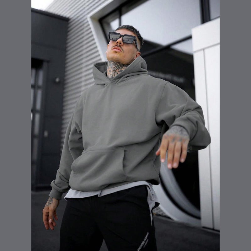 Men's pullover hoodie in dark grey