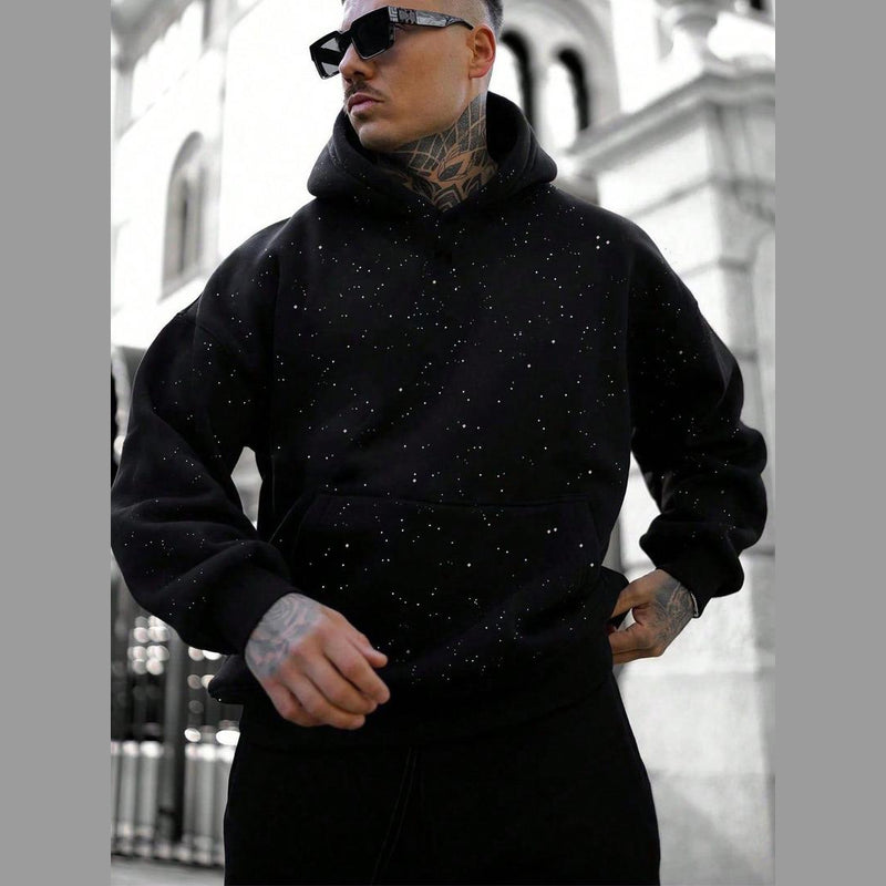 Men's pullover hoodie in black